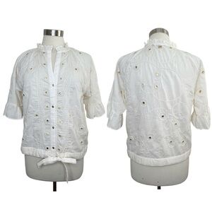 NIKKIE White Blouse with Embroidered Details size 36 (6)
